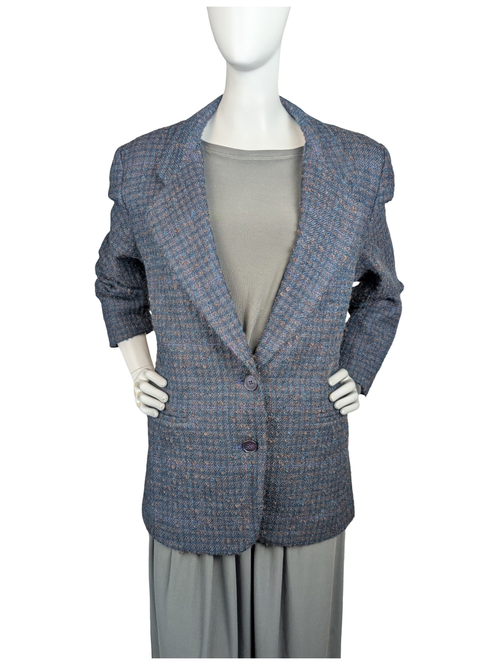 Vintage Leigh Morgan Wool Tweed Blazer Made in Canada Size 8 Preppy Academia
